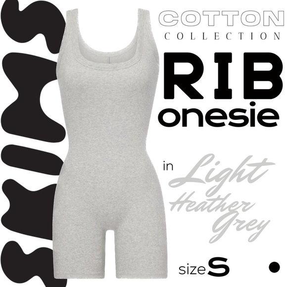 SKIMS Other - SKIMS Cotton Rib Onesie in Lt Heather Grey size S
